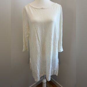 Eileen Fisher Cream Long Sleeve Tunic Top
